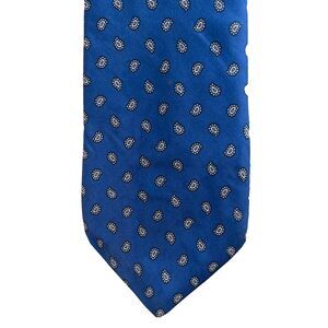 LIBERTY of LONDON Vintage Paisley Necktie 100% Silk Blue Tie